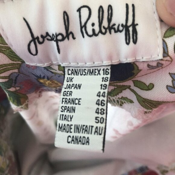 Joseph Ribkoff Pants Womens 16 Multicolor Floral Print Cropped Stretch Canada - Picture 3 of 15